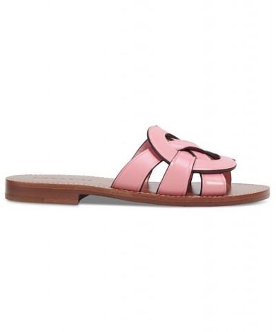 Issa "C" Emblem Slide Sandals Pink $64.35 Shoes