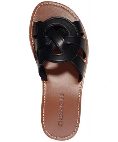 Issa "C" Emblem Slide Sandals Pink $64.35 Shoes