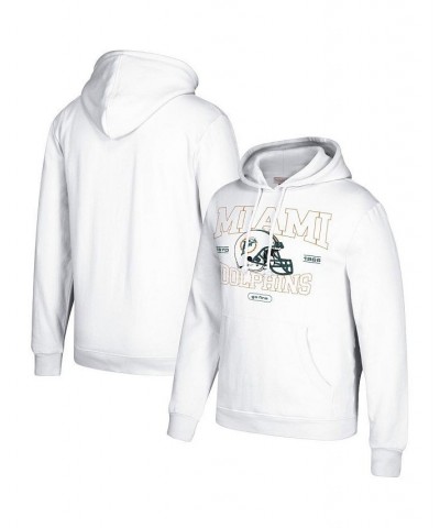 Men's White Miami Dolphins Classic Helmet Pullover Hoodie $34.40 Sweatshirt