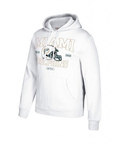 Men's White Miami Dolphins Classic Helmet Pullover Hoodie $34.40 Sweatshirt