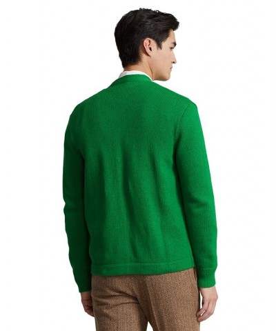 Men's Cotton Letterman Cardigan Green $138.60 Sweaters