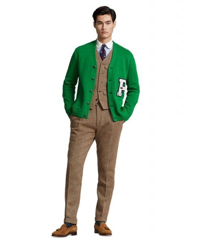 Men's Cotton Letterman Cardigan Green $138.60 Sweaters