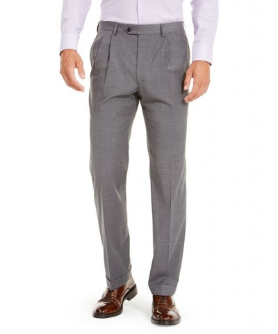 Men's Wool Blend Classic-Fit UltraFlex Stretch Double-Reverse Pleated Dress Pants PD01 $60.00 Pants