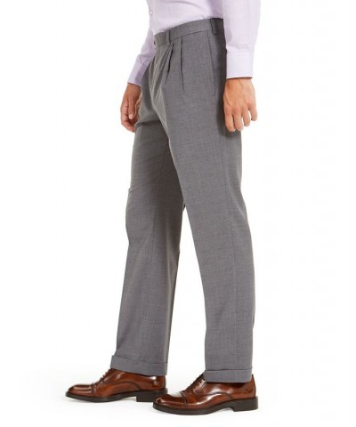 Men's Wool Blend Classic-Fit UltraFlex Stretch Double-Reverse Pleated Dress Pants PD01 $60.00 Pants