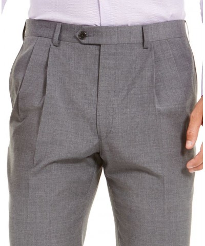 Men's Wool Blend Classic-Fit UltraFlex Stretch Double-Reverse Pleated Dress Pants PD01 $60.00 Pants