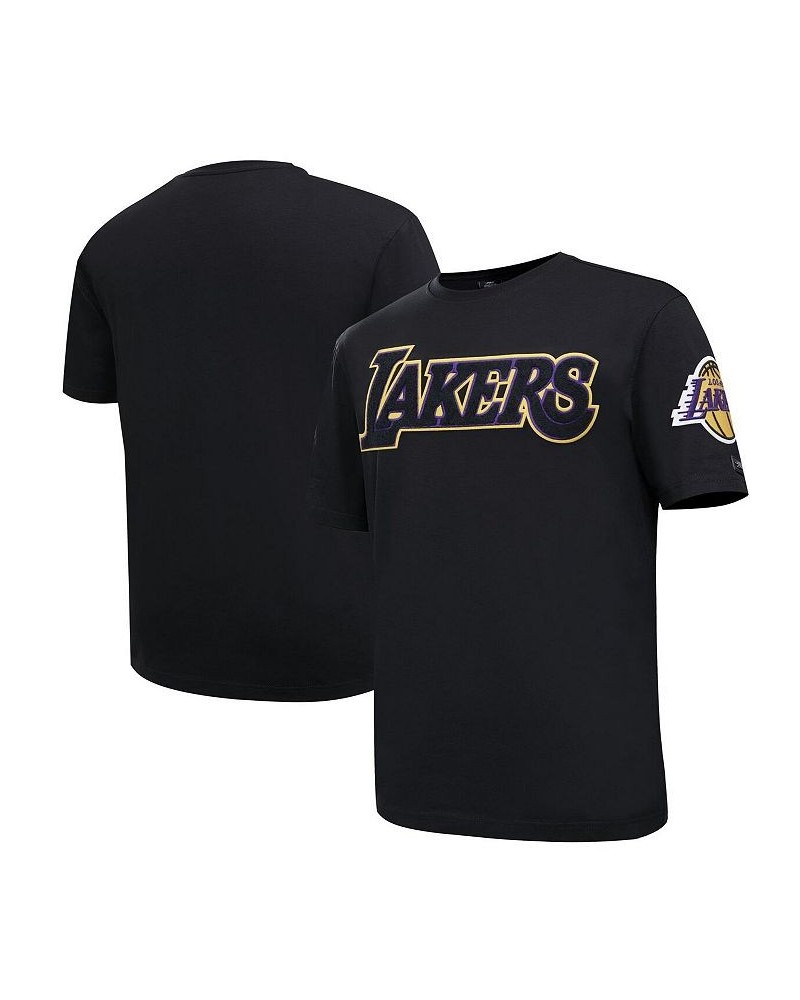 Men's Black Los Angeles Lakers Chenille T-shirt $27.02 T-Shirts