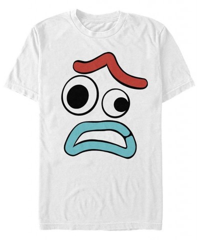 Men's Scared Forky Short Sleeve Crew T-shirt White $15.05 T-Shirts