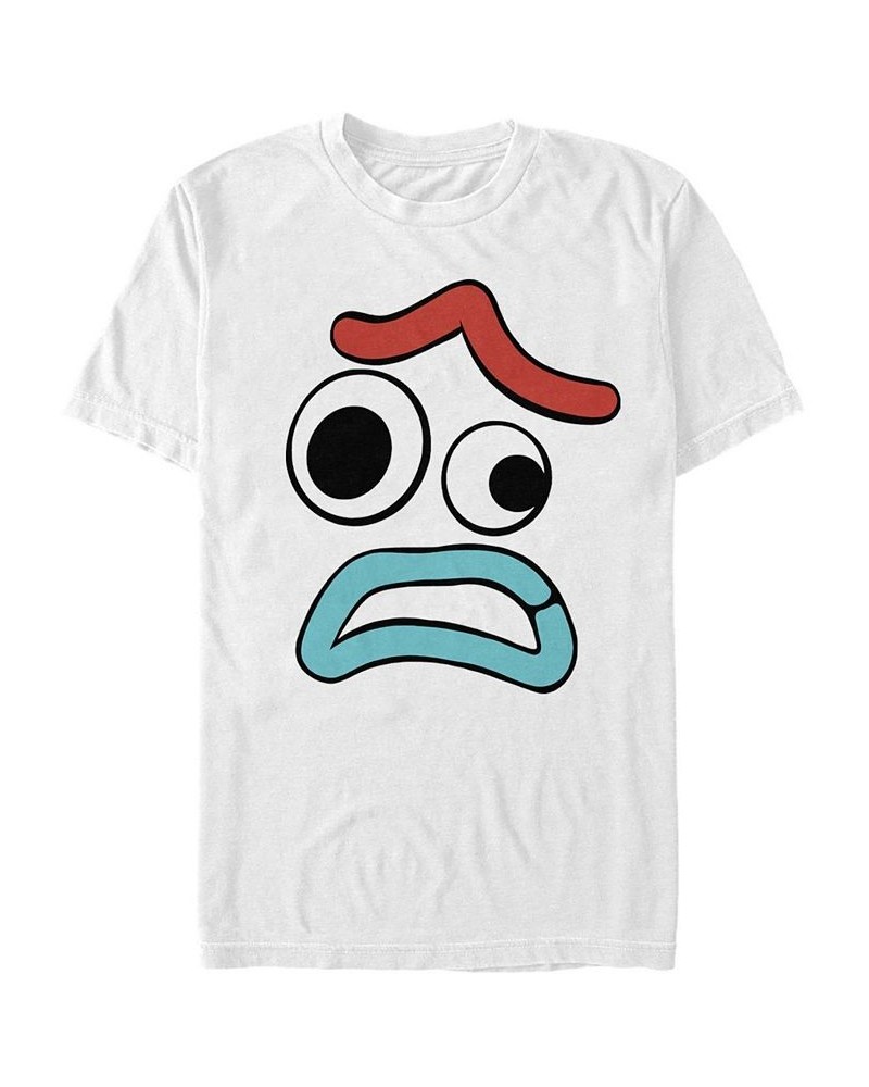 Men's Scared Forky Short Sleeve Crew T-shirt White $15.05 T-Shirts