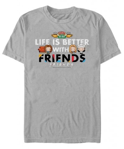 Men's Friends Life is Better Short Sleeve T-shirt Silver $19.24 T-Shirts