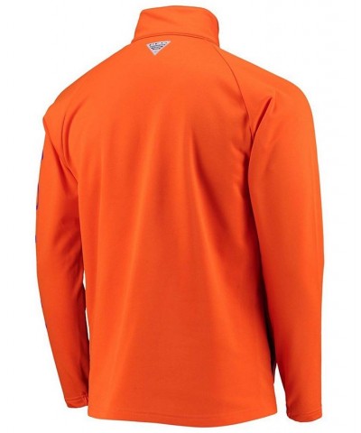 Men's Orange Clemson Tigers Terminal Tackle Fleece Raglan Omni-Shade Quarter-Zip Jacket $43.19 Jackets