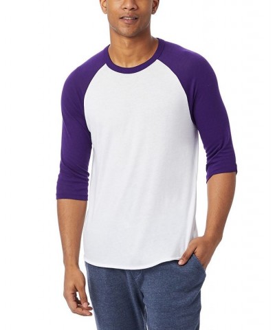 Men's Keeper Eco Jersey Baseball T-shirt White, Deep Violet $29.70 T-Shirts