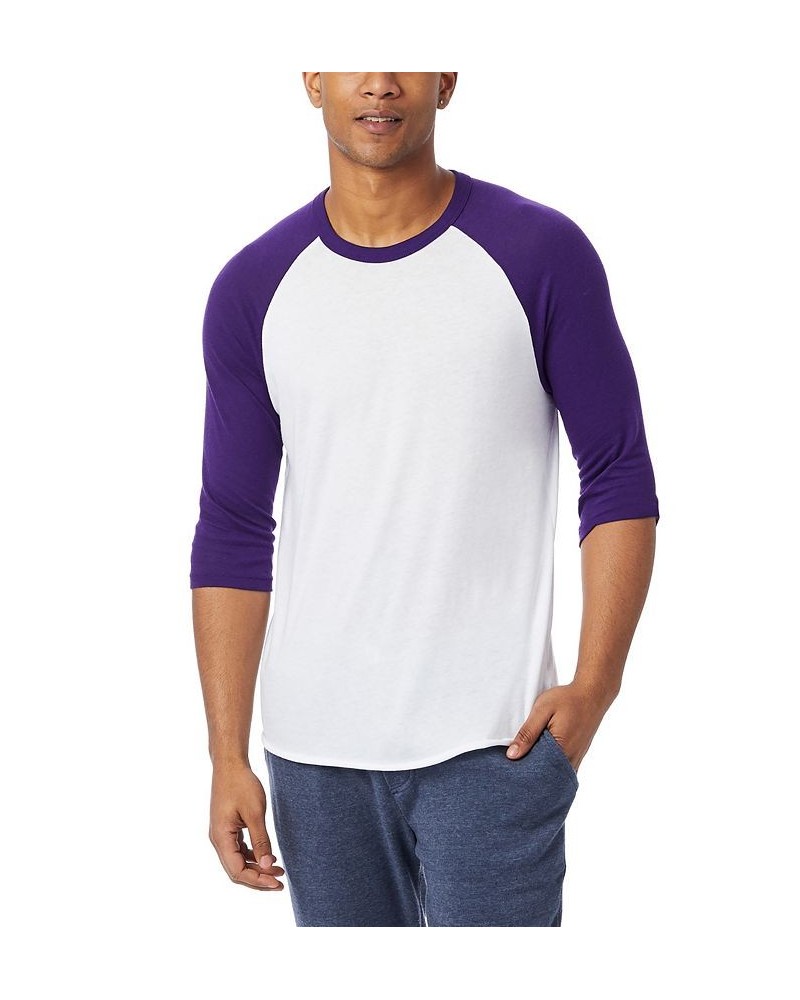 Men's Keeper Eco Jersey Baseball T-shirt White, Deep Violet $29.70 T-Shirts