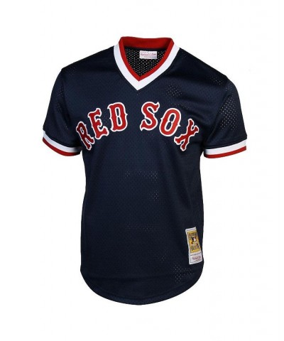 Men's Wade Boggs Boston Red Sox 1992 Authentic Cooperstown Collection Batting Practice Jersey - Navy Blue $38.50 Jersey