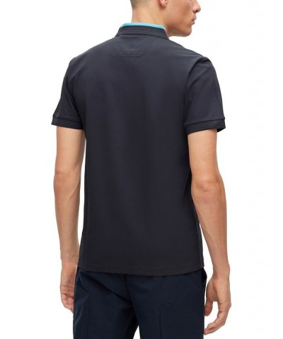 BOSS Men's Stretch Cotton Logo Inserts Slim Fit Polo Shirt Blue $43.52 Polo Shirts