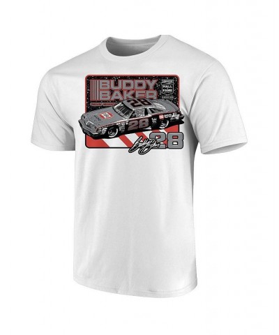 Men's White Buddy Baker NASCAR Hall of Fame Class of 2020 Inductee T-shirt $15.95 T-Shirts