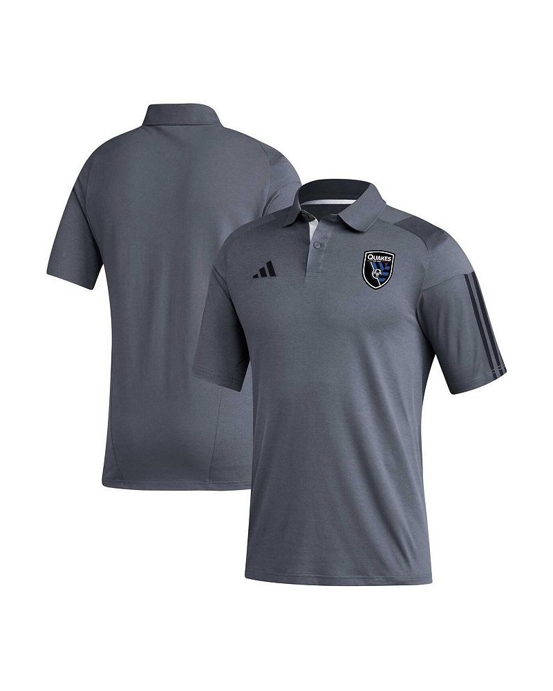 Men's Gray San Jose Earthquakes 2023 On-Field Training Polo Shirt $26.00 Polo Shirts