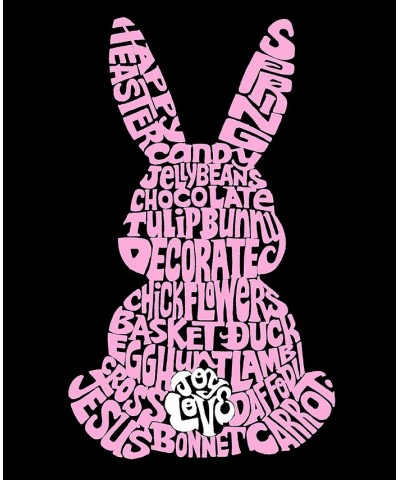 Men's Easter Bunny Word Art Long Sleeve Hooded Sweatshirt Black $30.00 Sweatshirt