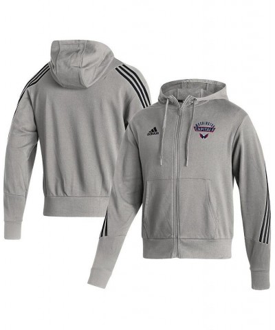 Men's Heathered Gray Washington Capitals Fashion Full-Zip Hoodie $29.25 Sweatshirt