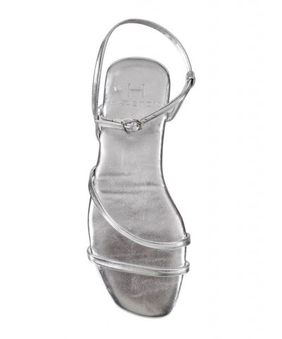 Women's Royal Ankle Strap Dress Sandals Silver $35.36 Shoes