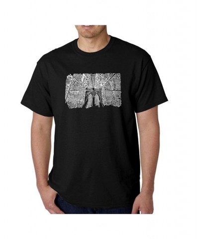 Mens Word Art T-Shirt - Brooklyn Bridge Black $14.35 T-Shirts