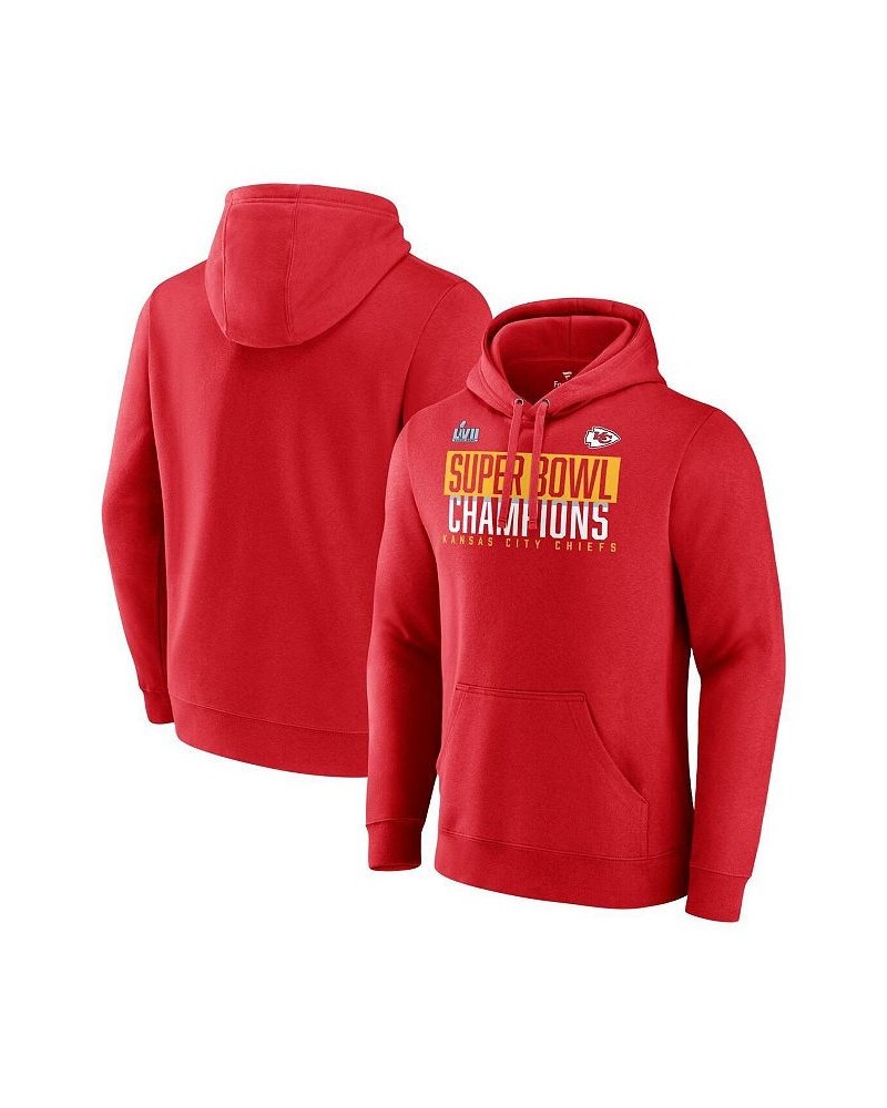 Men's Branded Red Kansas City Chiefs Super Bowl LVII Champions Big and Tall Foam Finger Pullover Hoodie $42.30 Sweatshirt