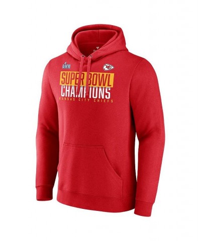 Men's Branded Red Kansas City Chiefs Super Bowl LVII Champions Big and Tall Foam Finger Pullover Hoodie $42.30 Sweatshirt