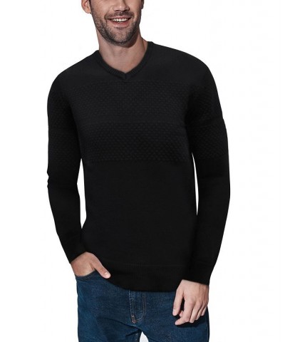 Men's V-Neck Honeycomb Knit Sweater PD01 $21.20 Sweaters