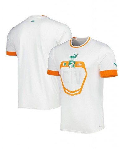 Men's White Ivory Coast National Team 2022/23 Away Replica Jersey $52.99 Jersey