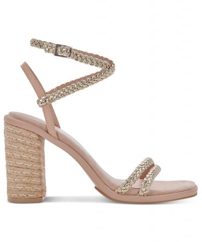 Women's Oro Strappy Braided Two Piece City Sandals Gold $54.60 Shoes