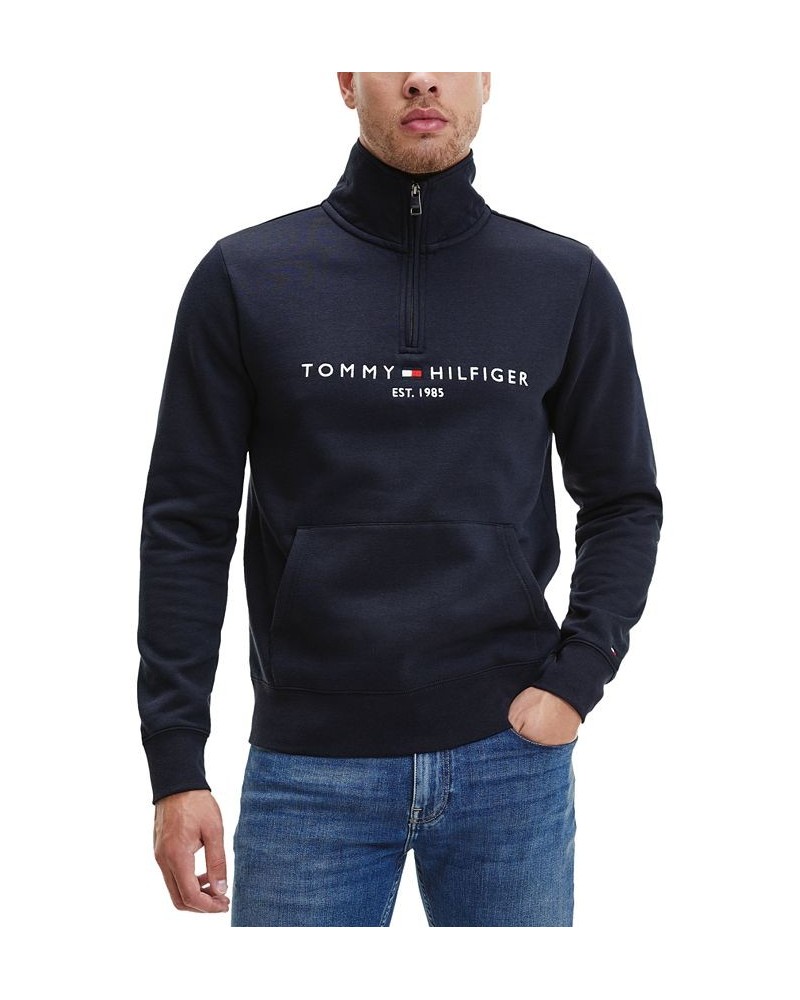 Men's Logo Mock-neck Sweatshirt Blue $34.62 Sweatshirt