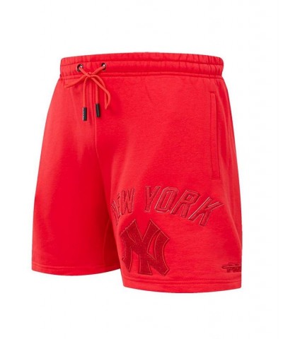 Men's New York Yankees Triple Red Classic Shorts $48.44 Shorts