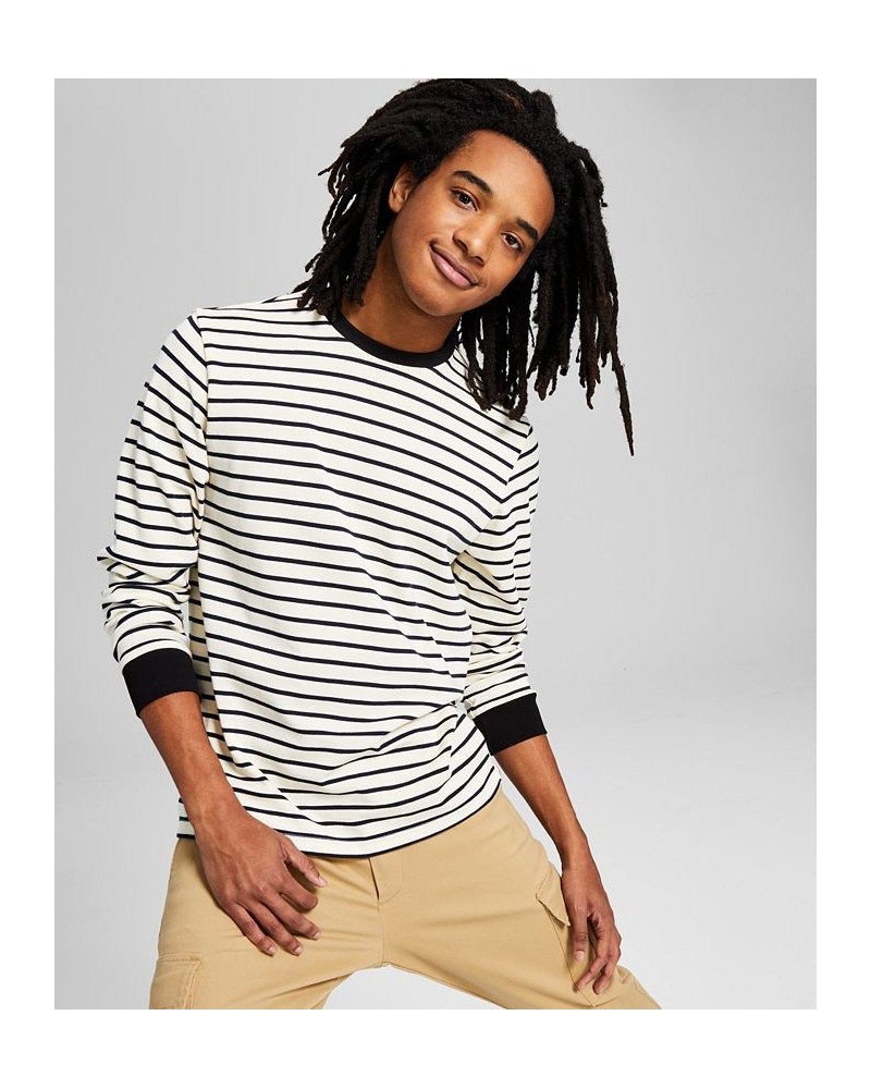 Men's Striped Knit Long-Sleeve T-Shirt Multi $13.86 T-Shirts