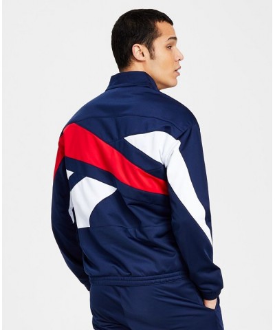 Men's Identity Vector Zip-Front Track Jacket Blue $19.48 Jackets