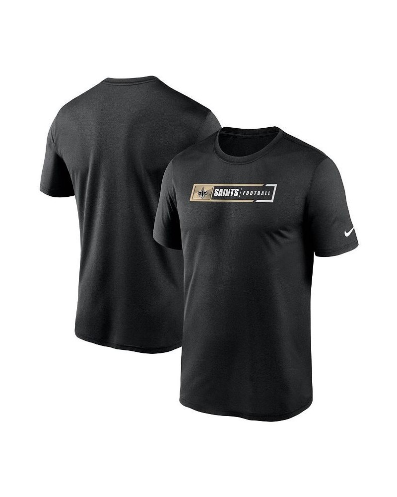 Men's Black New Orleans Saints Fan Gear Legend Football Performance T-shirt $15.84 T-Shirts