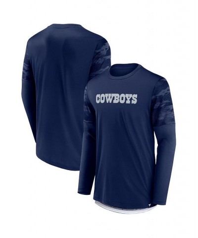 Men's Branded Navy Dallas Cowboys Square Off Long Sleeve T-shirt $24.75 T-Shirts