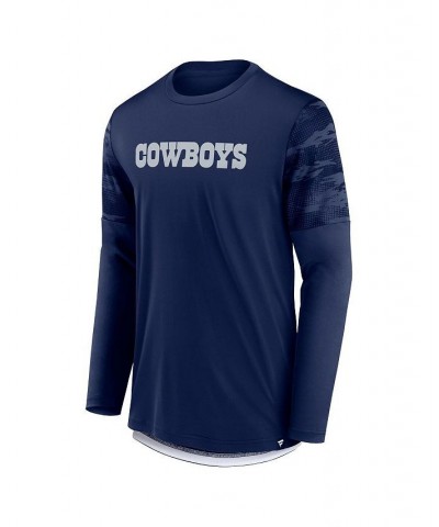 Men's Branded Navy Dallas Cowboys Square Off Long Sleeve T-shirt $24.75 T-Shirts