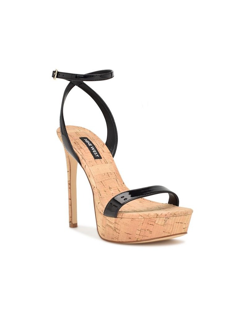 Women's Gracey Stiletto Platform Dress Sandals Black $45.15 Shoes