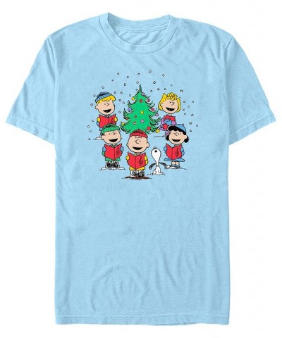 Men's Peanuts Merry and Bright Peanuts Short Sleeves T-shirt Blue $18.89 T-Shirts