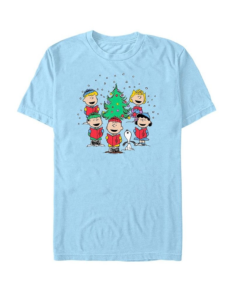 Men's Peanuts Merry and Bright Peanuts Short Sleeves T-shirt Blue $18.89 T-Shirts