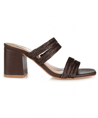 Women's Natia Woven Sandals Brown $39.60 Shoes