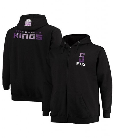 Men's De'Aaron Fox Black Sacramento Kings Big and Tall Player Name and Number Full-Zip Hoodie Jacket $30.73 Jackets