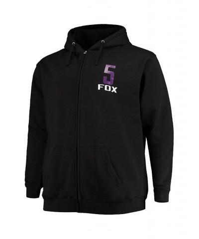 Men's De'Aaron Fox Black Sacramento Kings Big and Tall Player Name and Number Full-Zip Hoodie Jacket $30.73 Jackets