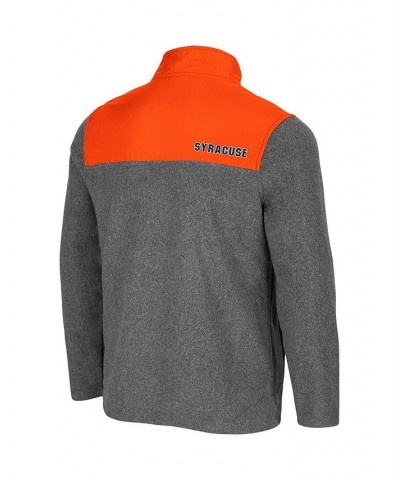 Men's Heathered Charcoal, Orange Syracuse Orange Huff Snap Pullover $39.74 Sweatshirt