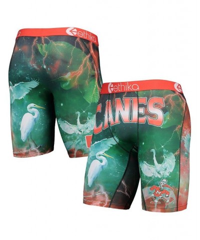 Men's Green Miami Hurricanes Spirit Boxer Briefs $24.77 Underwear