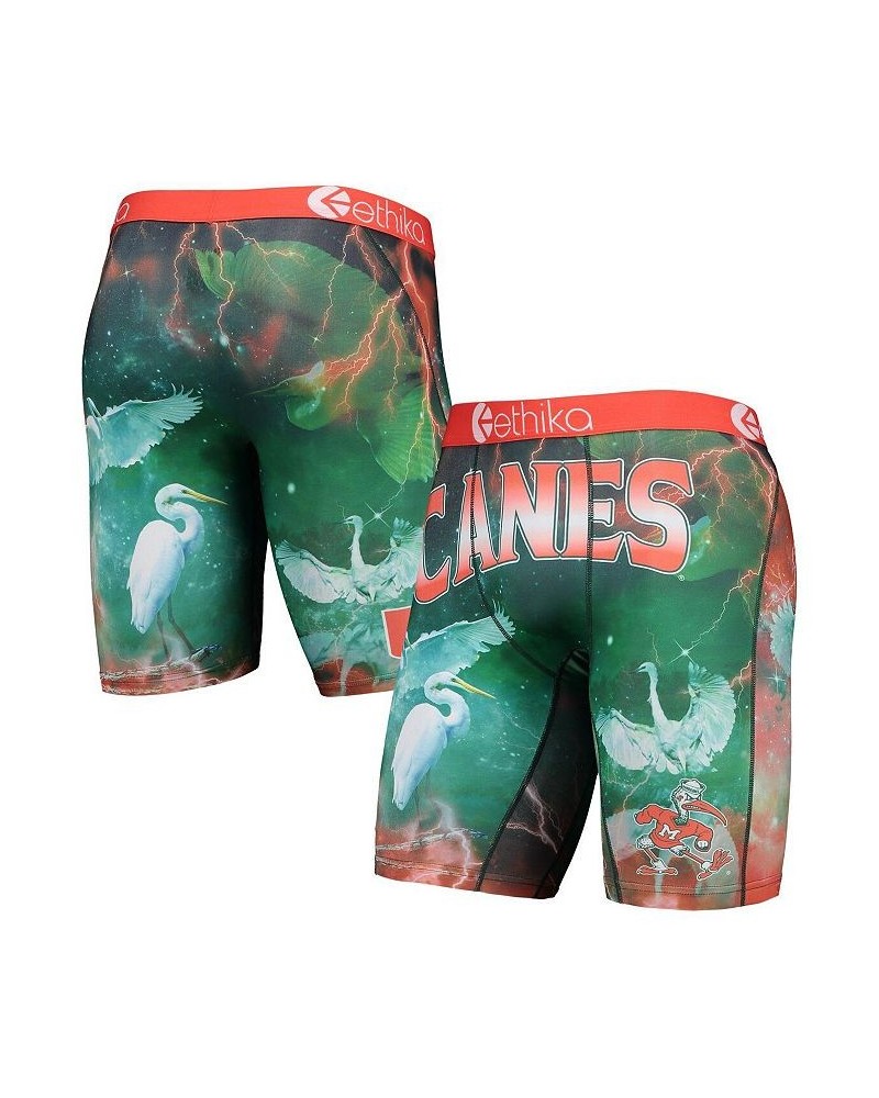 Men's Green Miami Hurricanes Spirit Boxer Briefs $24.77 Underwear