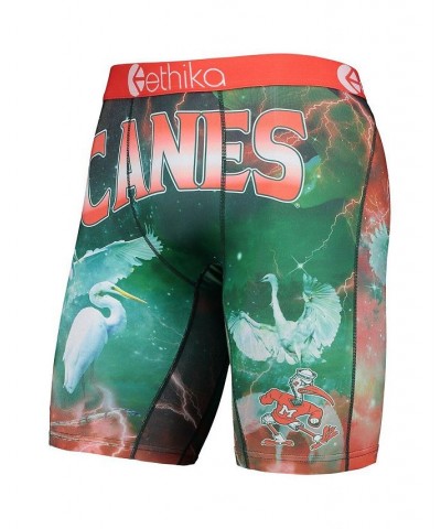 Men's Green Miami Hurricanes Spirit Boxer Briefs $24.77 Underwear