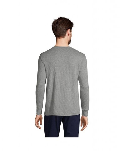 Men's Knit Rib Pajama Henley Gray $35.37 Pajama