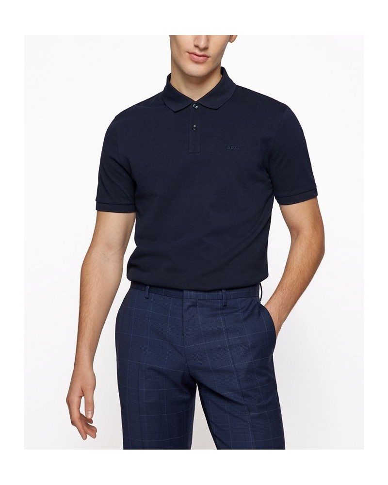 Boss Men's Cotton Polo Shirt Blue $41.16 Polo Shirts