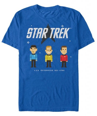 Star Trek Men's The Original Series Pixelated Crew Short Sleeve T-Shirt Blue $18.54 T-Shirts