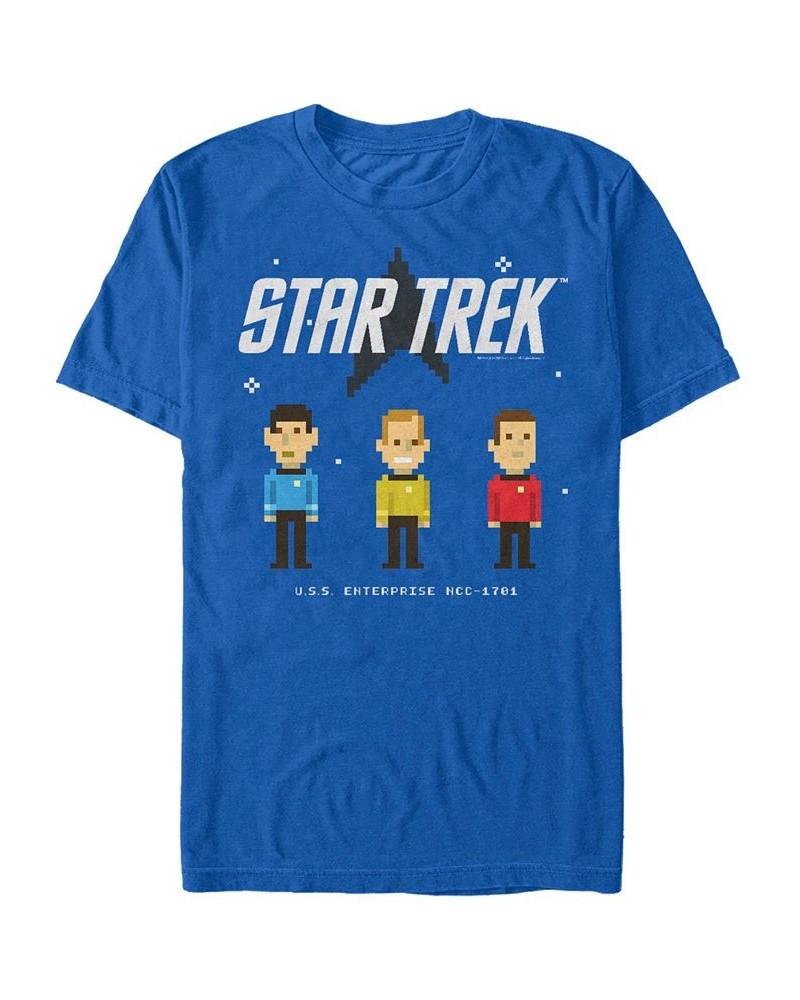 Star Trek Men's The Original Series Pixelated Crew Short Sleeve T-Shirt Blue $18.54 T-Shirts